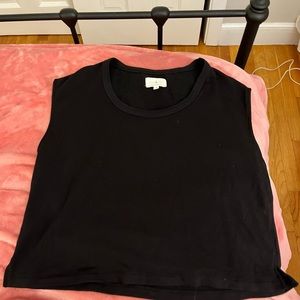 Lou & Grey Black Sweatshirt material Tank